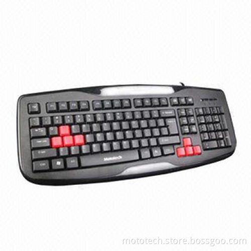 Wired Water-resistant Keyboard with Laser Inscribed Letters, Ideal for Gaming